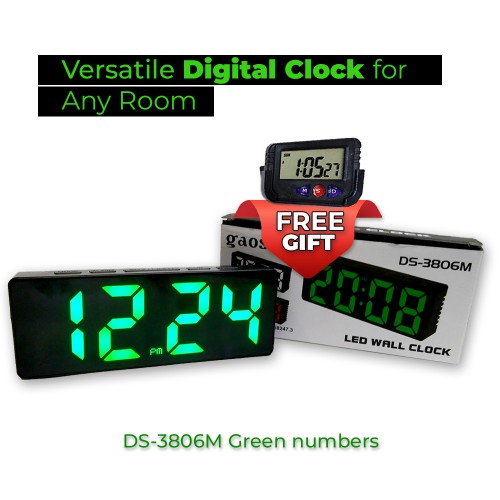 Digital Clock S-3806M Green numbers