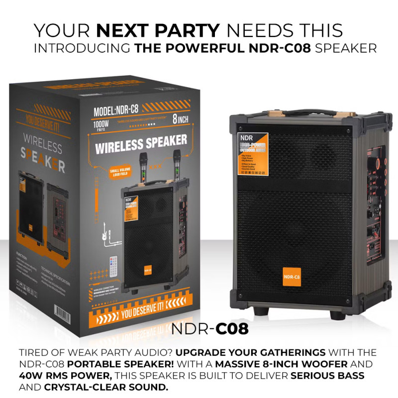 NDR-C8 Portable Karaoke Speaker