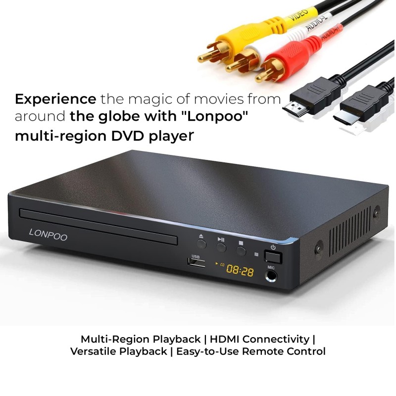 DVD Player Multi Region (Unlocked) with HDMI  Out