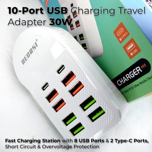 10-Ports USB Charging Station 30W